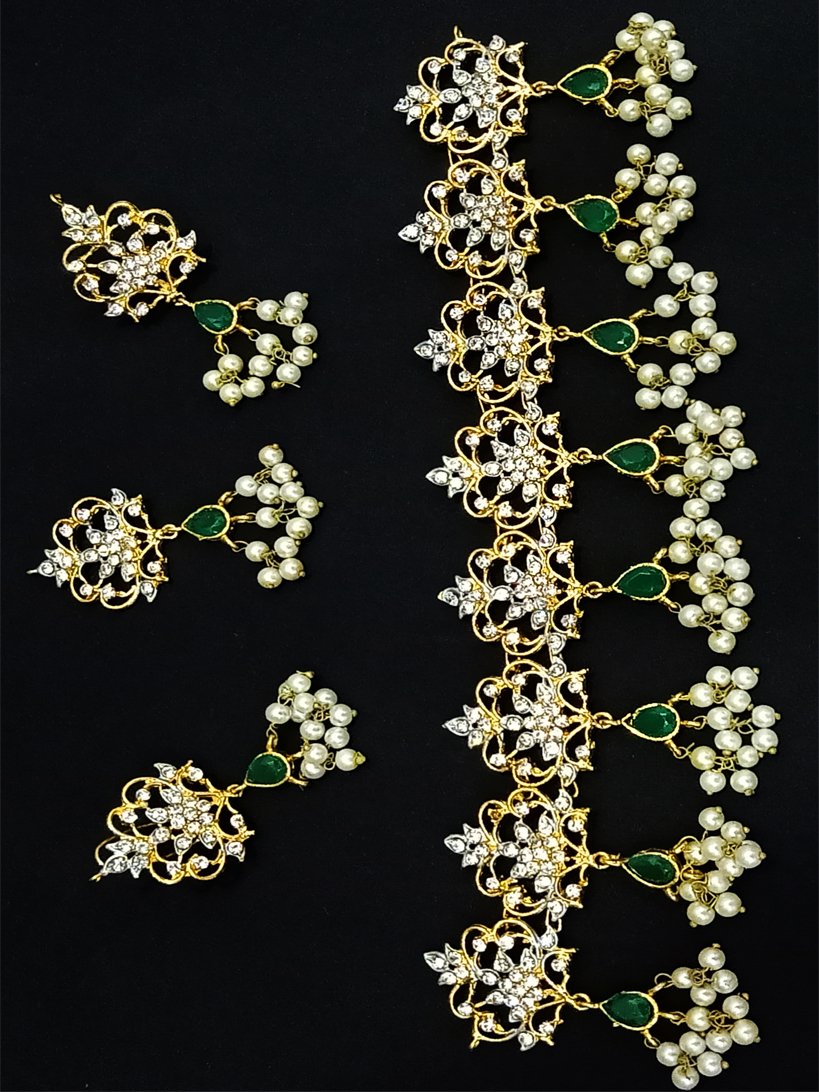 Vintage Floral Emerald Choker Set | Taj Mahal Luxury Heritage Collection - Image 3